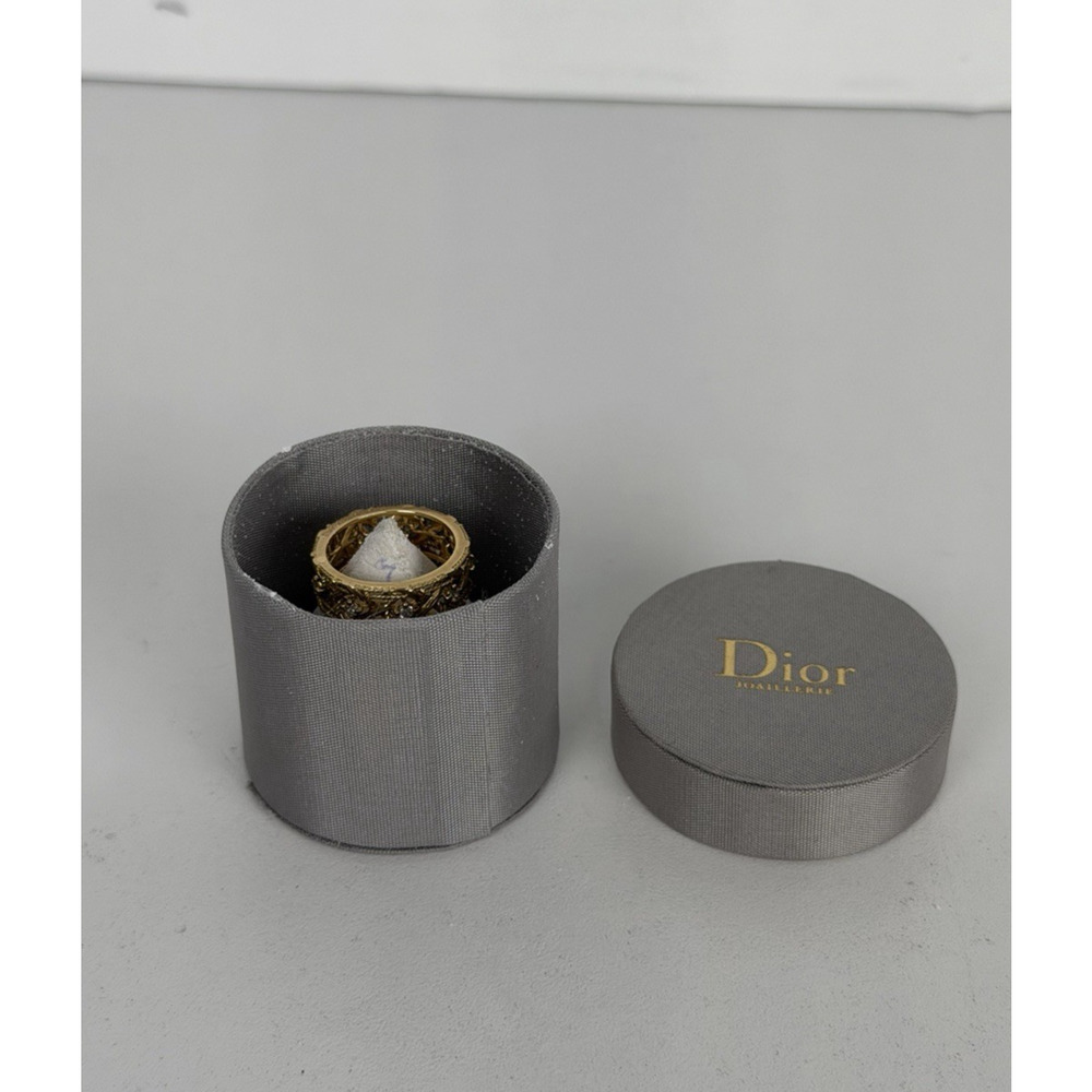 Dior My Dior Ring Diamond 18k Yellow Gold Open Filigree Work Design - Picture 6 of 6